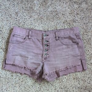 Free People Women's Frayed Hem Shorts in Mauve